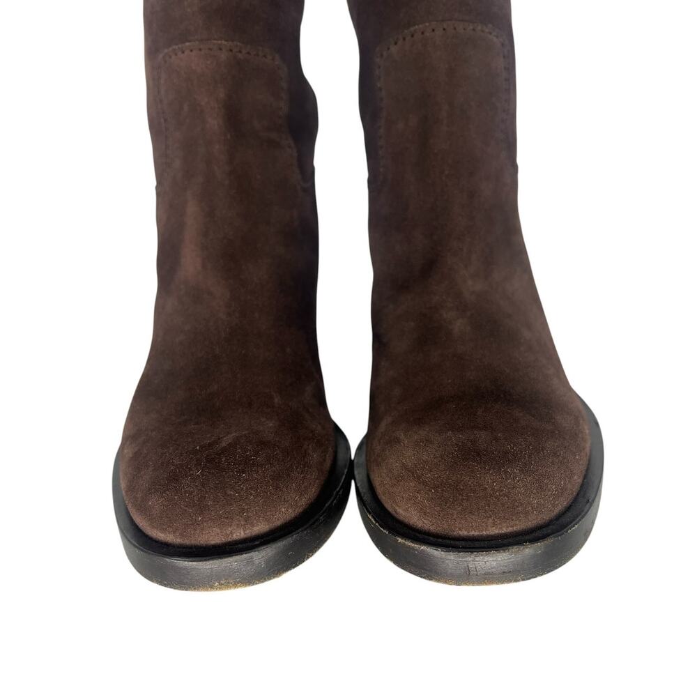 Gucci Brown Suede GG Logo Riding Boots Size 38.5 - Picture 9 of 14